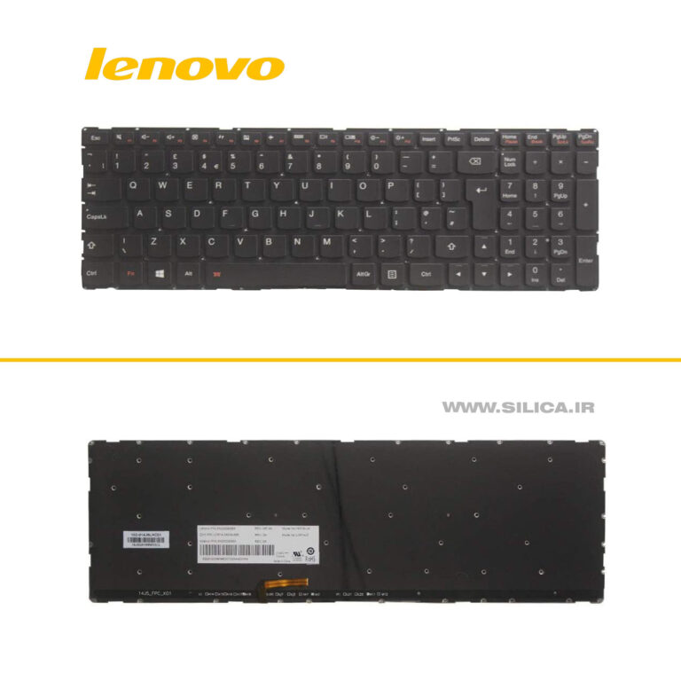 کیبورد لپ تاپ LENOVO 500-15 بدون فریم و رنگ مشکی با اینتر کوچک + قیمت و خرید کیبرد لپ تاپ با قیمت مناسب و کیفیت بالا + ضمانت کالا